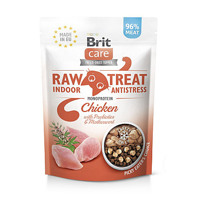 Ласощі для котів Brit Raw Treat Indoor & Antistress Freeze-dried з куркою
