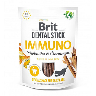 Ласощі для собак Brit Dental Stick Immuno для міцного імунітету, пробіотики та кориця, 7 шт, 251 г