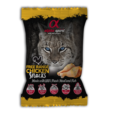 Напіввологі ласощі для котів Alpha Spirit Cat Snacks Chicken кубики з курятини