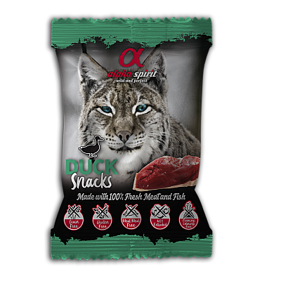 Напіввологі ласощі для котів Alpha Spirit Cat Snacks Duck кубики з качки