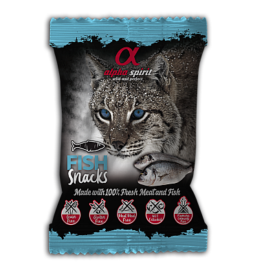 Напіввологі ласощі для котів Alpha Spirit Cat Snacks Fish кубики з риби