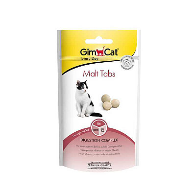GimСat (ДжимКет) Every Day Malt Tabs - Таблетки з солоду для підтримки здоров'я кишечника у котів та кішок