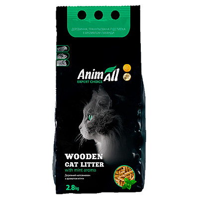 AnimAll (ЕнімАлл) Granulated Wooden - Наповнювач деревний для котячих туалетів з ароматом м'яти