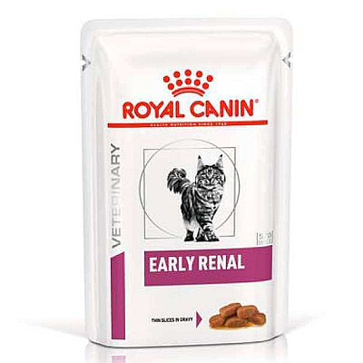 Консервований корм, дієта для котів при захворюваннях нирок Royal Canin (Роял Канін) Early Renal Feline  (шматочки в соусі)