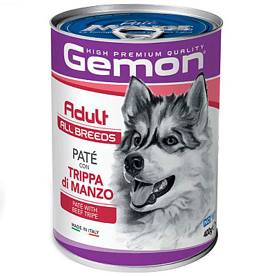 Gemon (Джемон) Dog Adult Pate with Beef tripe - Вологий корм з яловичим рубцем для дорослих собак усіх порід (паштет)