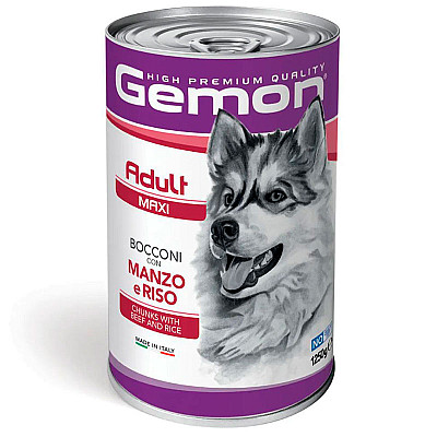 Gemon (Джемон) Dog Medium Adult Chunks with Lamb&Rice - Вологий корм з ягням та рисом для дорослих собак середніх порід (шматочки в желе)