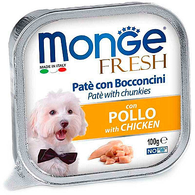 Monge (Монж) Dog Fresh Chicken – Консервований корм із куркою для собак (шматочки в паштеті)