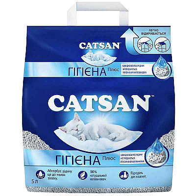 Catsan Hygiene Plus – Наполнитель Гигиена Плюс кварцевый для кошачьего туалета