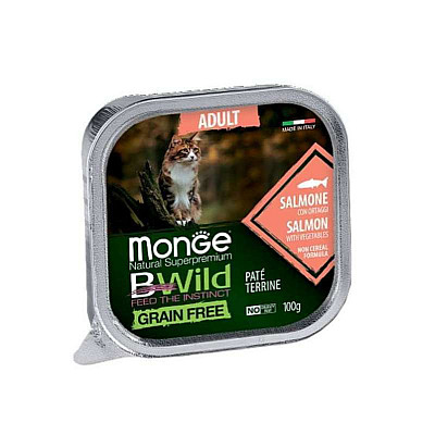 MMonge (Монж) BWild Grain Free Wet Salmon Adult Cat - Консервований беззерновий корм із лосося для дорослих кішок (паштет)
