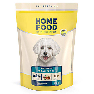 Сухий корм для собак дрібних порід Home Food (Хоум Фуд) DOG ADULT MINI Гіпоалергенний «Форель з рисом», 700 г
