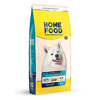 Сухий корм для собак середніх порід з білою шерстю Home Food (Хоум Фуд) DOG ADULT MEDIUM Гіпоалергенний «Форель з рисом», 10 кг