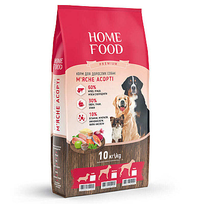 Сухий корм Home Food (Хоум Фуд) Для дорослих собак великих порід «М`ясне асорті»