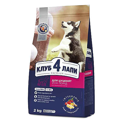 Cухий корм CLUB 4 PAWS PREMIUM Клуб 4 лапи для цуценят всіх порід КУРКА