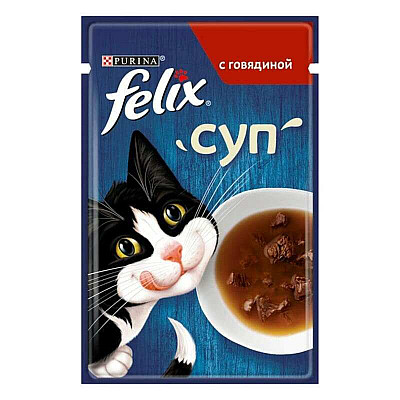 Felix (Фелікс) Soup with Beef - Додатковий консервований корм Суп з яловичиною для котів