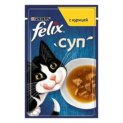 Felix (Фелікс) Soup with Chicken - Додатковий консервований корм Суп з куркою для котів