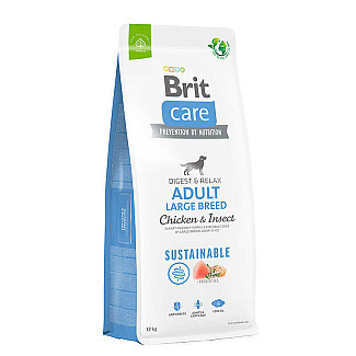Сухий корм для дорослих собак великих порід Brit Care Dog Sustainable Adult Large Breed з куркою та комахами, 12 кг