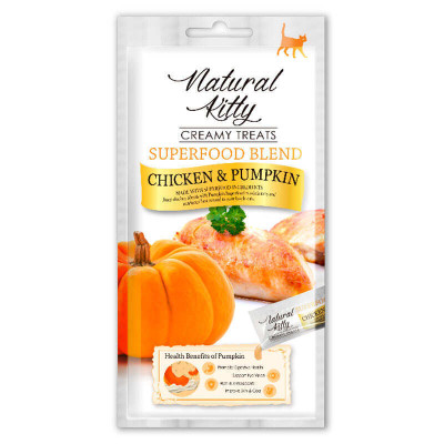 Natural Kitty (Натураль Кітті) Chicken&pumpkin - Ласощі Крем-снек зі смаком гарбуза та курки для котів