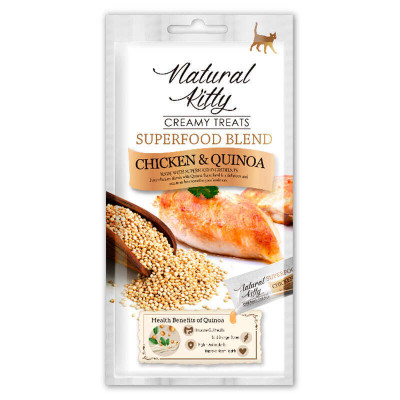Natural Kitty (Натураль Кітті) Creamy Treats Chicken with Quinoa - Ласощі Крем-снек зі смаком курки та кіноа для котів