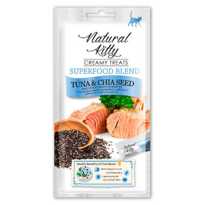 Natural Kitty (Натураль Кітті) Creamy Treats Tuna&Chia Seed - Ласощі Крем-снек зі смаком тунця та насінням чіа для котів