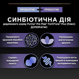 Pro Plan Veterinary Diets (Про План Ветеринарі Дієтс) FortiFlora Plus - Кормова добавка для підтримки мікрофлори кишківника у дорослих котів та кошенят, 1.5 г х30 шт
