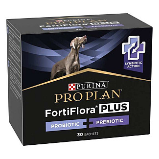 Pro Plan Veterinary Diets (Про План Ветеринарі Дієтс) FortiFlora Plus - Кормова добавка з пробіотиком для підтримки мікрофлори кишківника у дорослих собак та цуценят, 2 г х30 шт