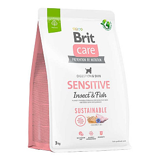 Сухий корм для собак з чутливим травленням Brit Care (Бріт Кеа) Sustainable Sensitive з рибою та комахами, 3 кг
