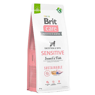 Сухий корм для собак з чутливим травленням Brit Care (Бріт Кеа) Sustainable Sensitive з рибою та комахами