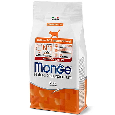 Monge (Монж) Natural Superpremium Monoprotein Kitten Duck - Сухий монопротеїновий корм з качкою для кошенят всіх порід