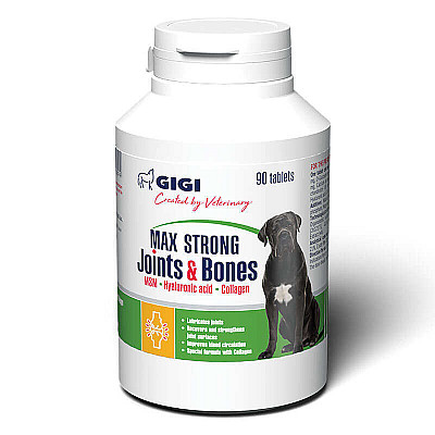 Gigi (Гігі) Max Strong Joints & Bones - Вітамінно-мінеральний комплекс з колагеном і гіалуроновою кислотою для зміцнення суглобів собак