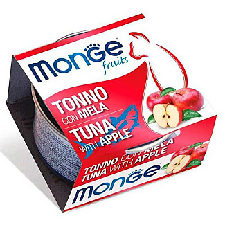 Вологий корм для дорослих котів Monge (Монж) Adult тунeць з яблуком, 80 г