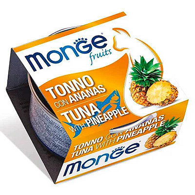 Вологий корм для дорослих котів Monge (Монж) Adult тунeць з ананасом