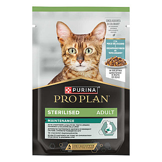 Вологий корм  Purina Pro Plan (Пуріна Про План) Sterilised з океанічною рибою для стерилізованих котів і кастрованих котів (шматочки в желе), 85 г