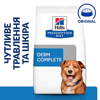 Сухий корм для собак Hill's Prescription Diet Derm Complete при харчовій алергії та атопічному дерматиті 4 кг