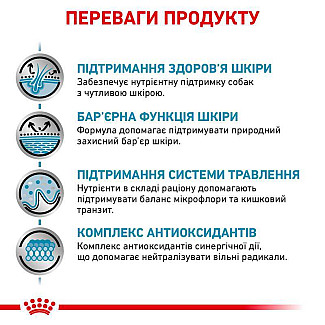 Лікувальний корм для собак при дермакозах і випаданні шерсті Royal Canin Skin Care Dog, 11 кг