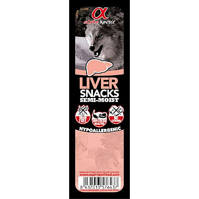 Смачні гіпоалергенні беззернові напіввологі ласощі Alpha Spirit Sticks Liver для собак, кубикиз печінкою
