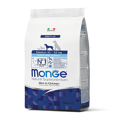 Monge (Монж) Natural Superpremium Dog Medium Puppy & Junior - Сухий корм з куркою для цуценят середніх порід