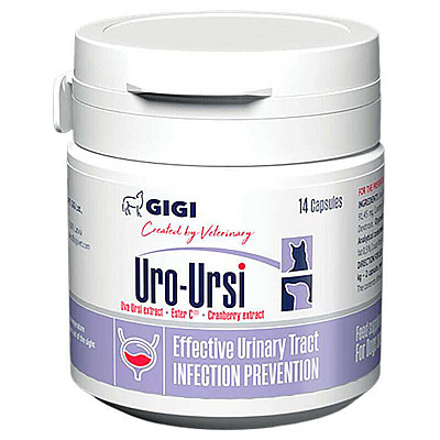 Gigi (Гігі) Uro-Ursi - Препарат Уро-Урсі для профілактики сечокам'яної хвороби і циститів для собак та котів