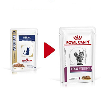 Royal Canin RENAL FELINE CHICKEN куриные консервы для кошек с почечной недостаточностью, 85 гр