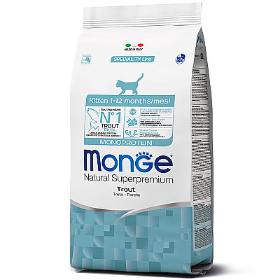 Сухой корм MONGE CAT Monoprotein Kitten с форелью для котят