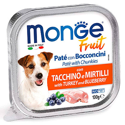 Monge (Монж) DOG FRUIT - Ніжний паштет з м'ясом індички і чорницею для собак