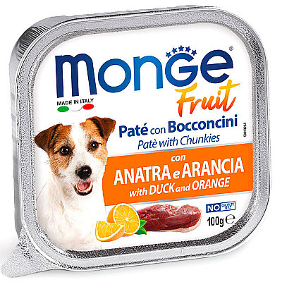 Monge (Монж) DOG FRUIT - Ніжний паштет з качкою і апельсином для собак