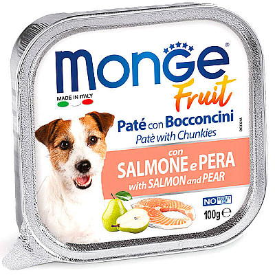 Monge (Монж) DOG FRUIT - Ніжний паштет з лососем і шматочками груші для собак