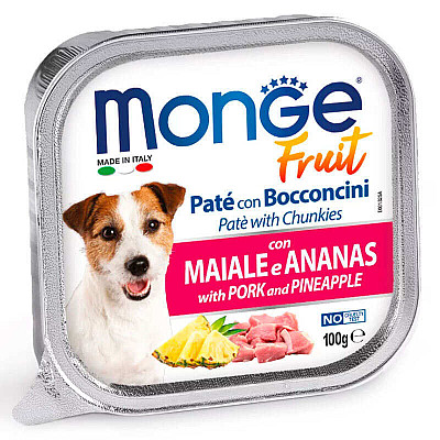 Monge (Монж) DOG FRUIT - Ніжний паштет зі свининою і шматочками ананаса для собак