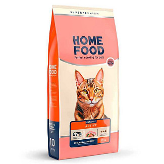Сухий корм для дорослих активних котів Home Food Курочка та креветка, 10 кг