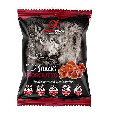Напіввологі ласощі для собак Alpha Spirit Prosciutto Snacks кубики з прошутто