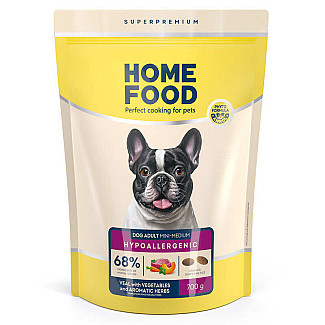 Сухий корм для собак дрібних і середніх порід Home Food (Хоум Фуд) DOG ADULT MINI/MEDIUM Гіпоалергенний «Телятина з овочами», 700 г