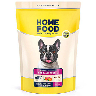 Сухий корм для собак дрібних і середніх порід Home Food (Хоум Фуд) DOG ADULT MINI/MEDIUM Гіпоалергенний «Телятина з овочами», 1.6 кг