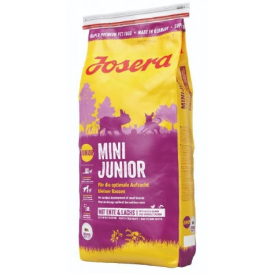 Сухий корм для цуценят і дорослих собак дрібних порід  Josera MiniJunior (Junior / Adult Mini 29/18) з качкою