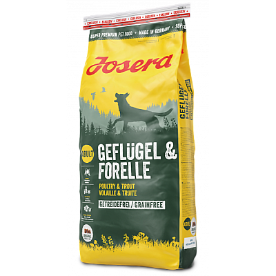 Сухий беззерновий корм для дорослих собак Josera Geflugel & Forelle з птицею і фореллю