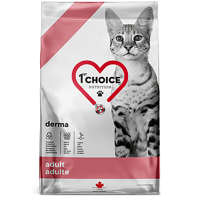 Сухий корм для котів з гіперчутливою шкірою 1st Choice Adult Derma ФЕСТ ЧОЙС ДЕРМА з лососем